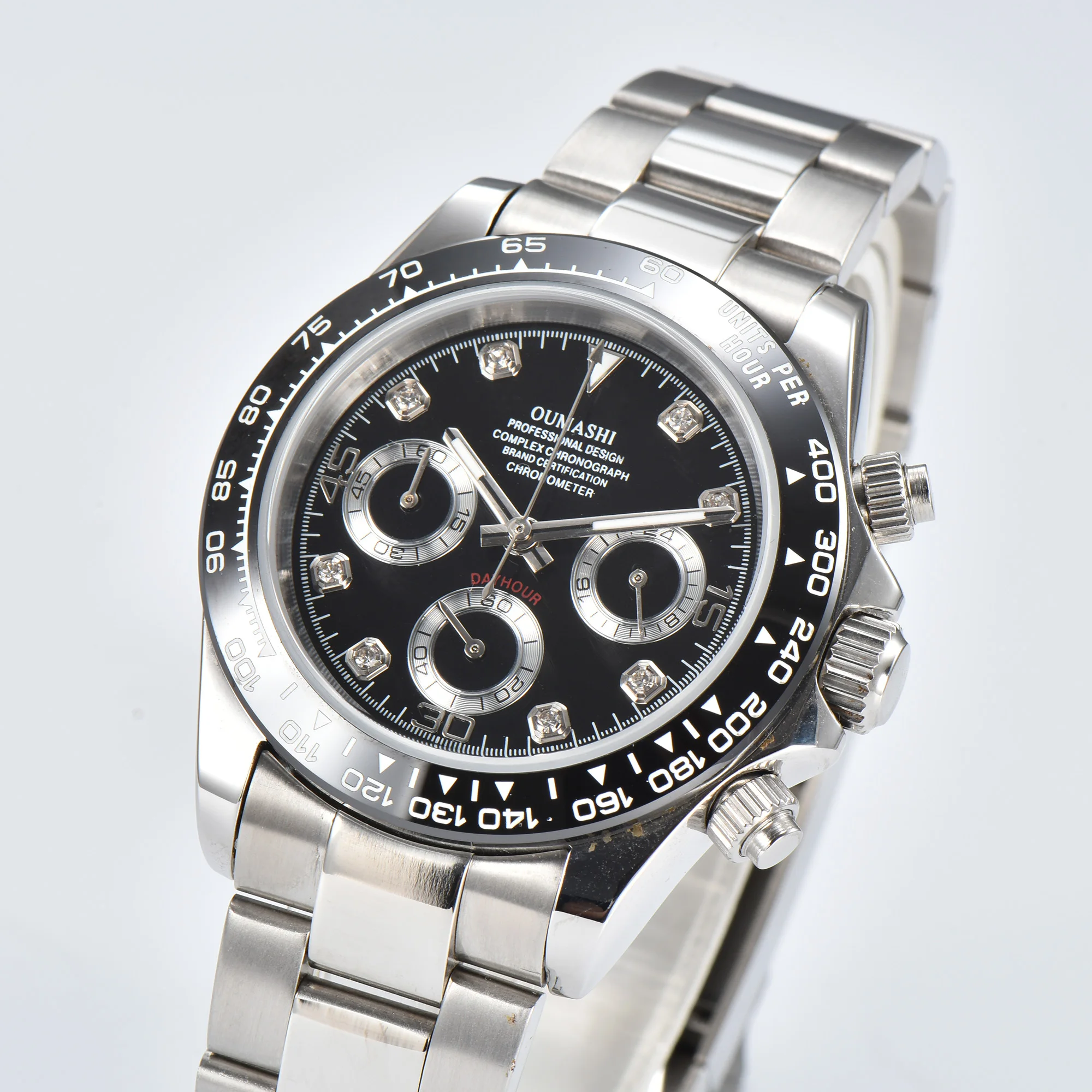 신제품 남성용 쿼츠 시계 40mm, 사파이어 럭셔리 크로노그래프 스테인레스 스틸 방수 남성용 시계 vk63 무브먼트 nh36 nh35 케이스 10