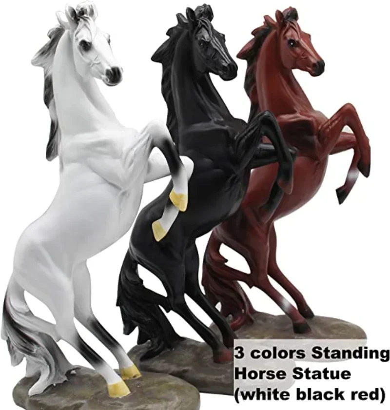 Creative Standing Horse Resin Statue Horse Art Figurine Decorative Home  Office Decor Ornaments for Desk Bookshelf Wine Cabinet