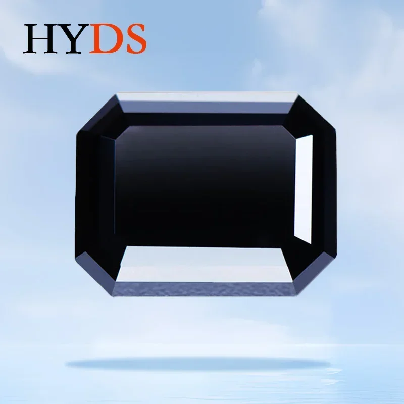 

Moissanite Stone Gemstone Black Color VVS1 Emerald Cut Charms for Advanced Jewelry Beads Making Materials with GRA Certificate