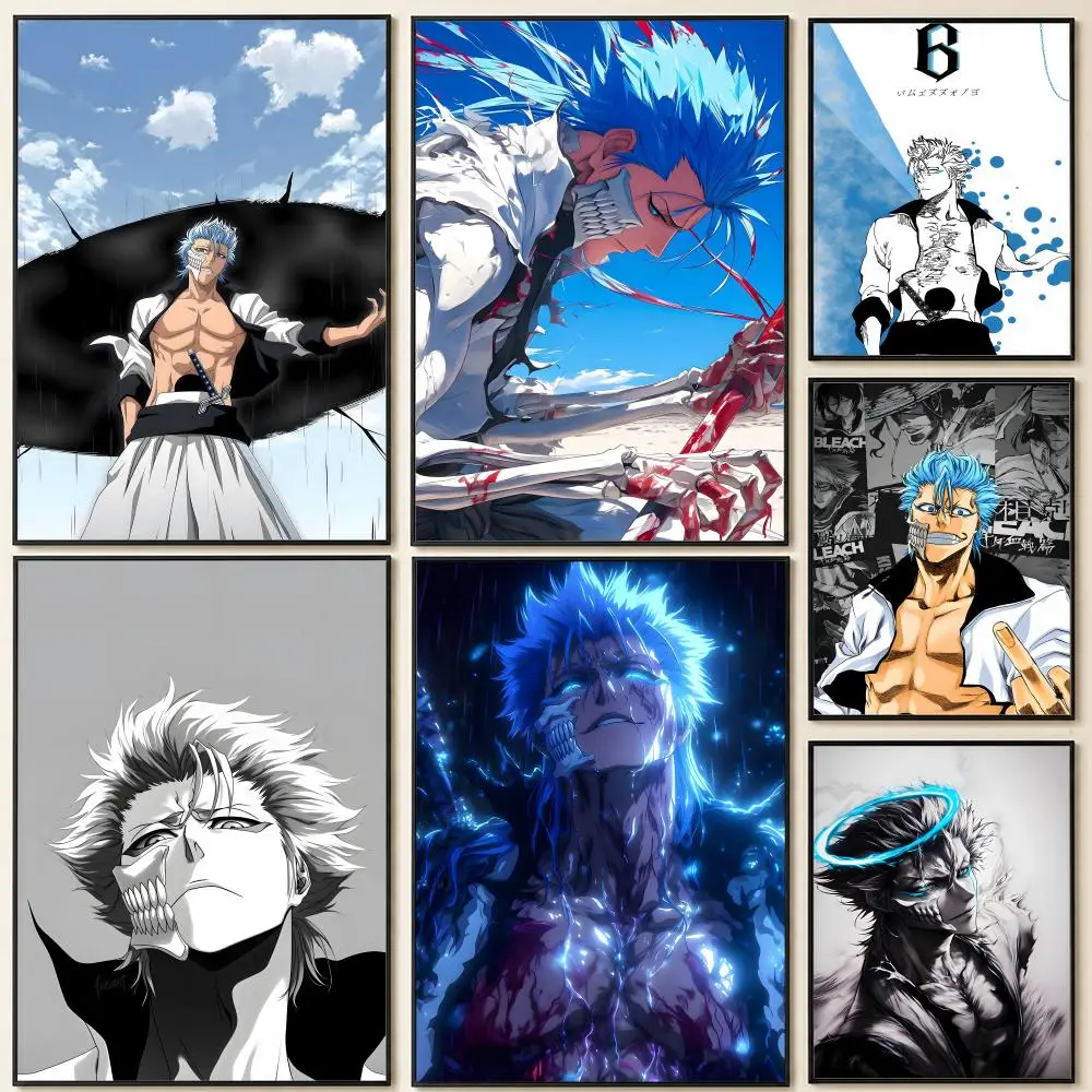 character Grimmjow J-Jaegerjaquez Poster HD Self Adhesive Wall Poster Waterproof Removable No Fade for Bedroom Living Room Decor
