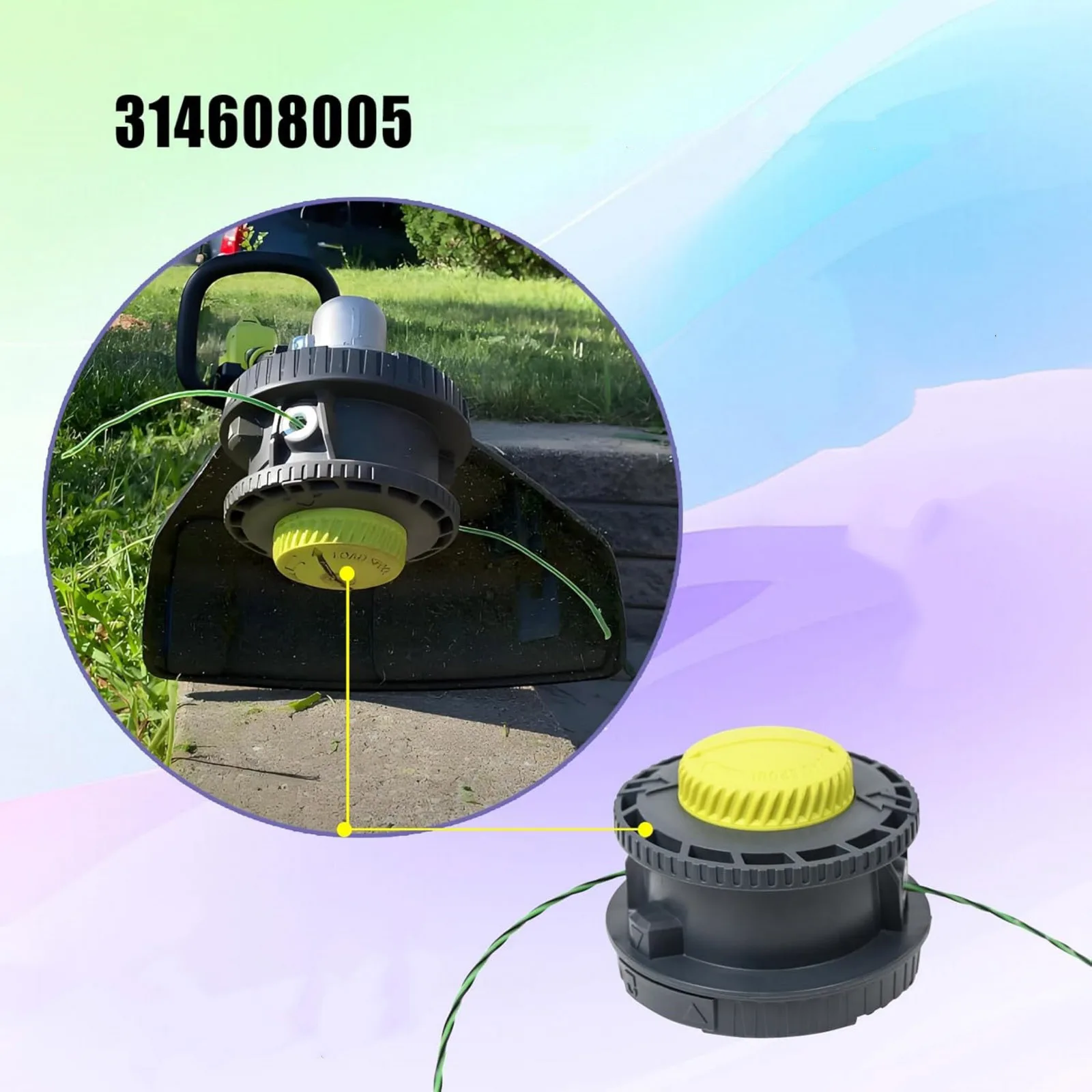 String Trimmer Head Replacement 314608005 for Ryobi RY15526 RY15527 RY15529 Straight Shaft Bump Feed 2004+