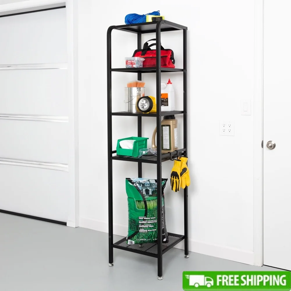 

Adjustable 5-Tier Steel Shelving Unit Heavy-Duty Garage Storage Holds 75 lb per Shelf Durable Metal Construction Includes