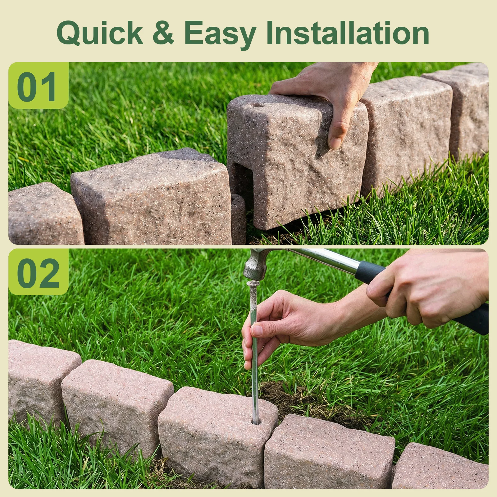 

Пластиковый садовый бордюр для газона с 24 шипами (12 шт.) для самостоятельного оформления ландшафта на открытом воздухе