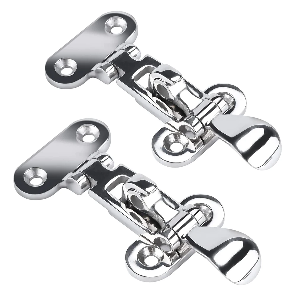 

2pcs 316 Stainless Steel Boat Swivel Locking Hasp Latch Locker Hatch Anti Rattle Latch Fastener for Marine Hardware Accessories