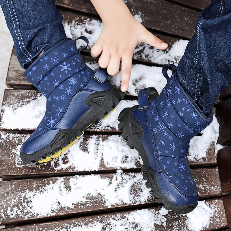Winter Fashion Sneakers Kids Warm Snow Boots Sport Fashion Leather Shoes Hot Sell Girls Boots Children Snow Boots for Boys