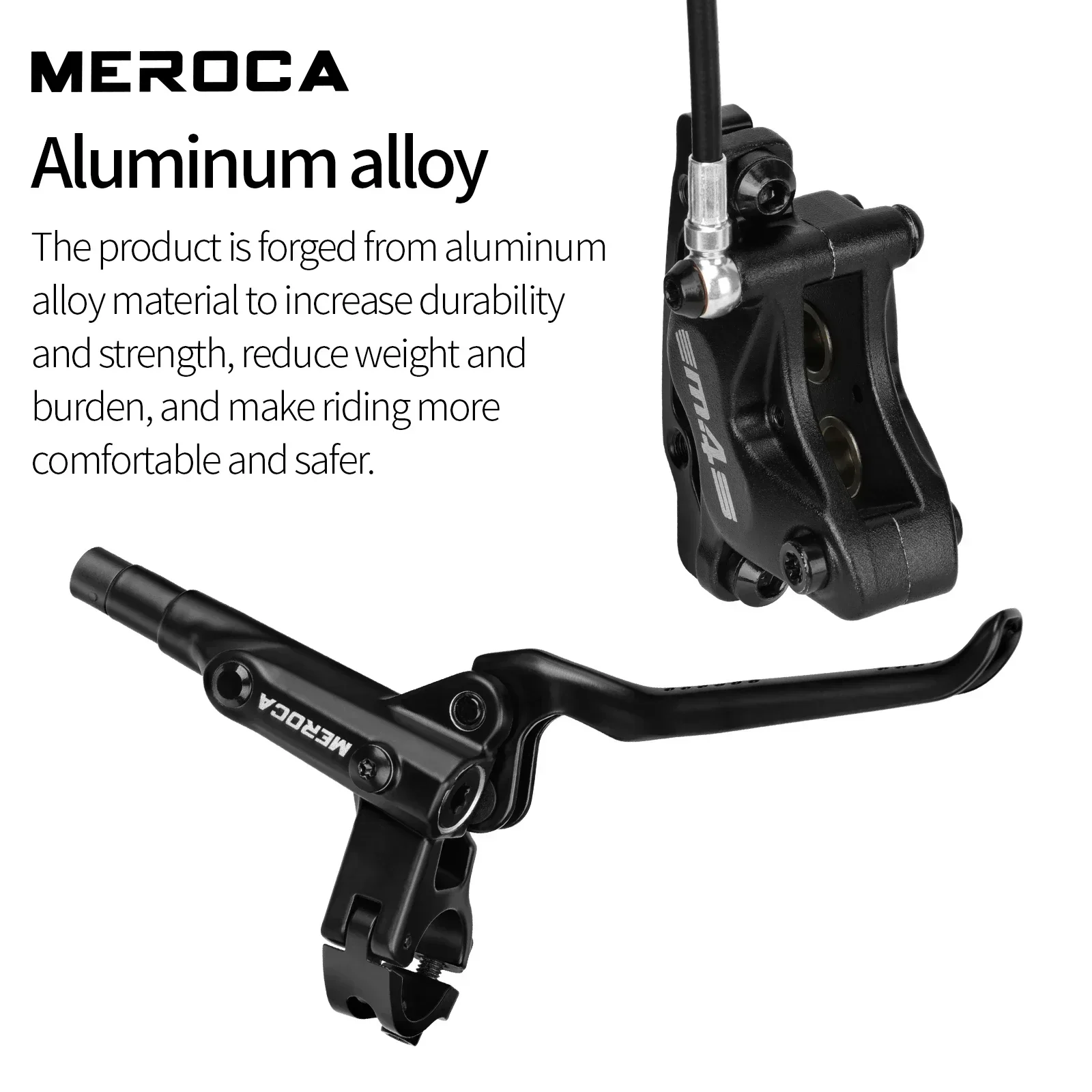 MEROCA M4S 4-Piston  Hydraulic mountain bike brake Left rearand Right front 850mm/1600mm For MTB Bicycle Disc Brake