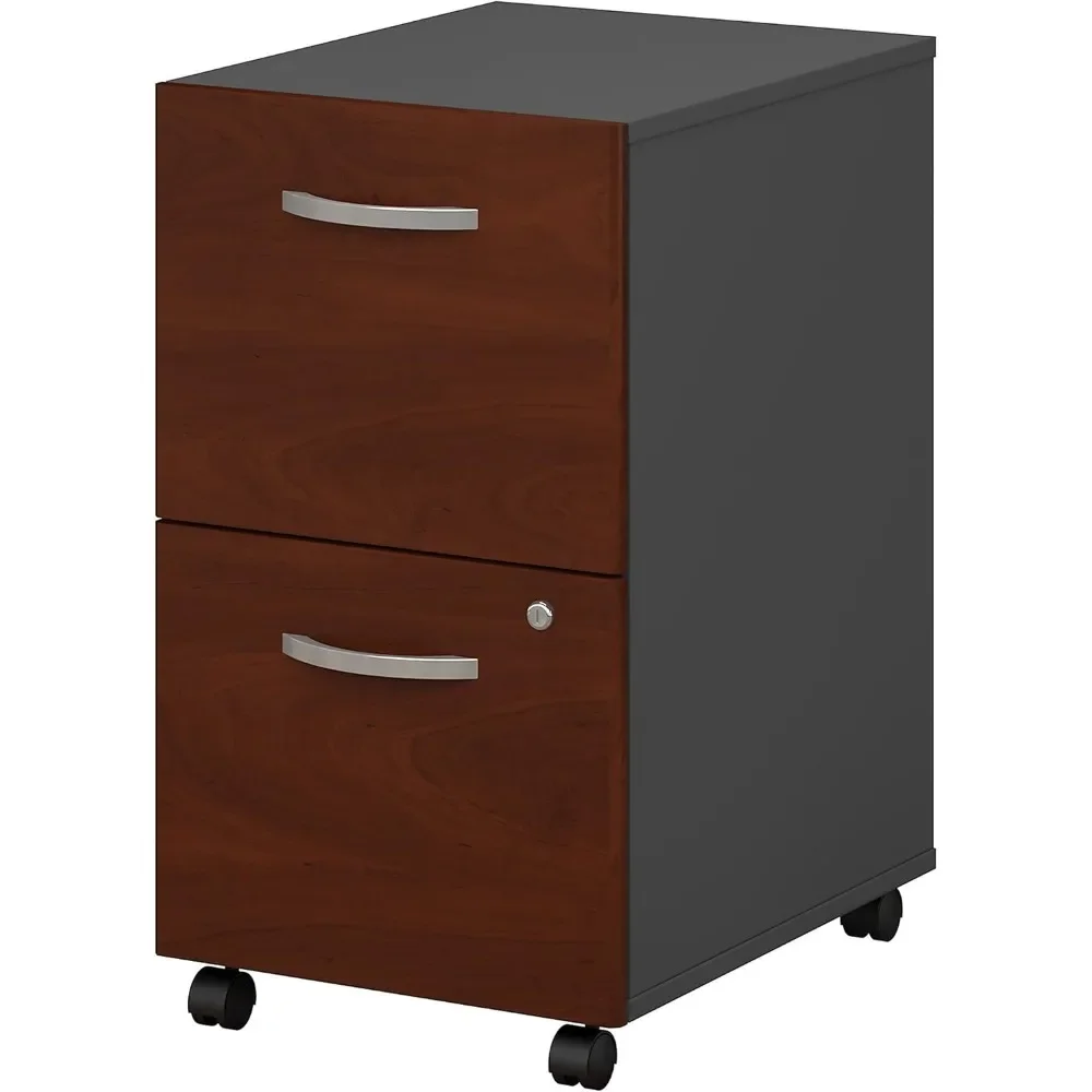 Rolling File Cabinet in Cherry - Assembled, Mobile Document Storage for Home or Professional Office