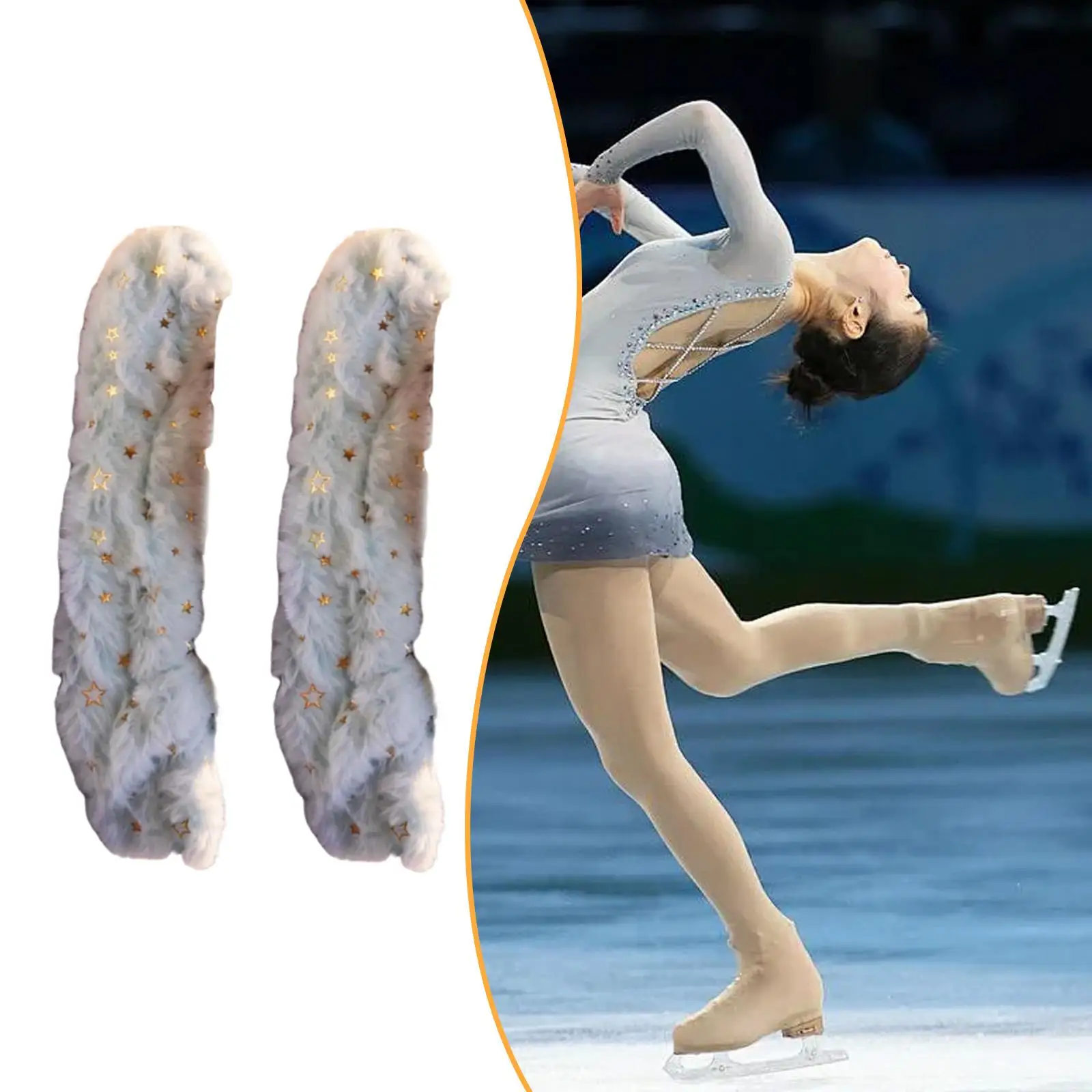 Ice Skating Blade Covers Soft Water Absorbing Protector for Hockey Skates and Artistic Skating