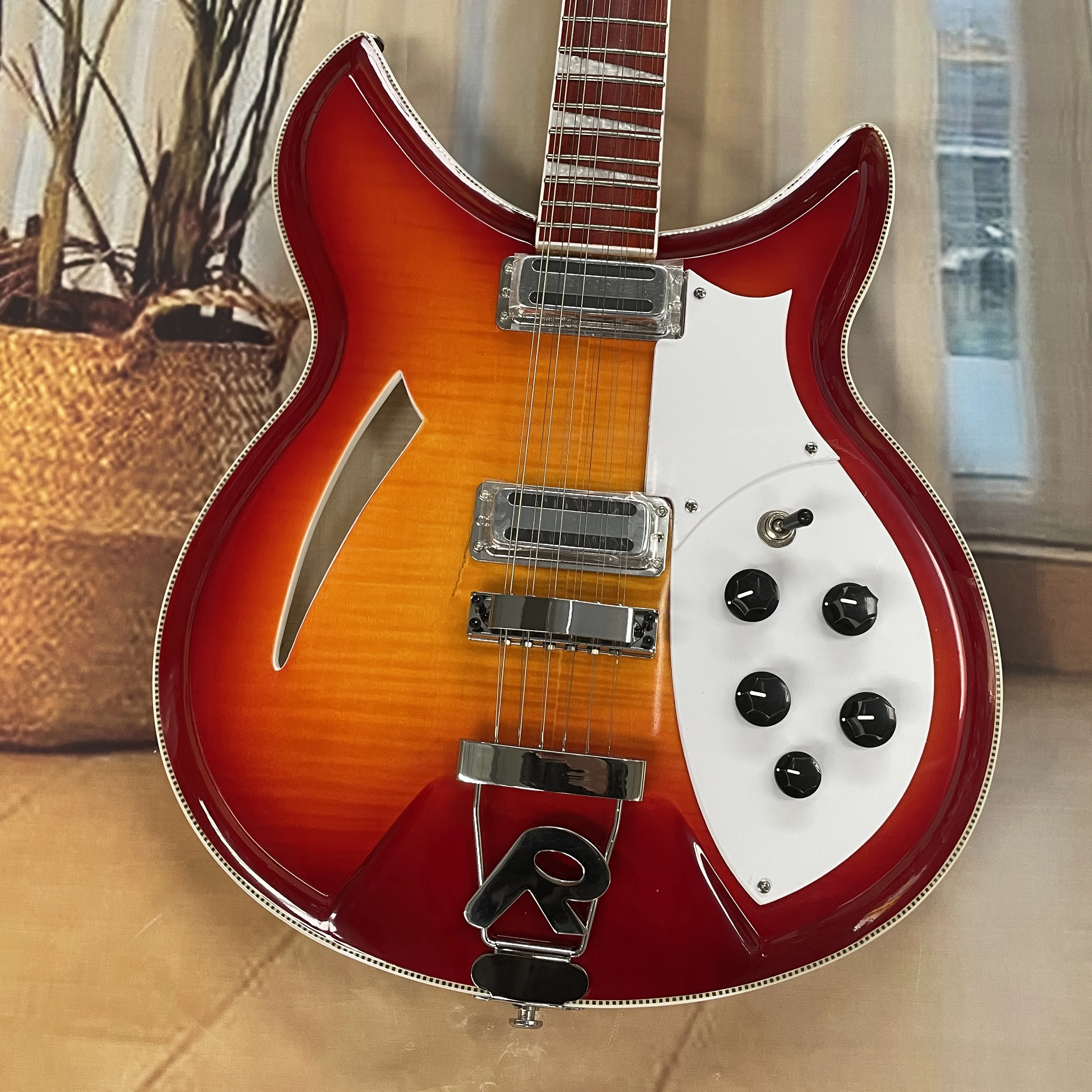 12-string semi-hollowbody electric guitar, rosewood fingerboard guitars, smooth-playing fast-picking electric guitarra view 2