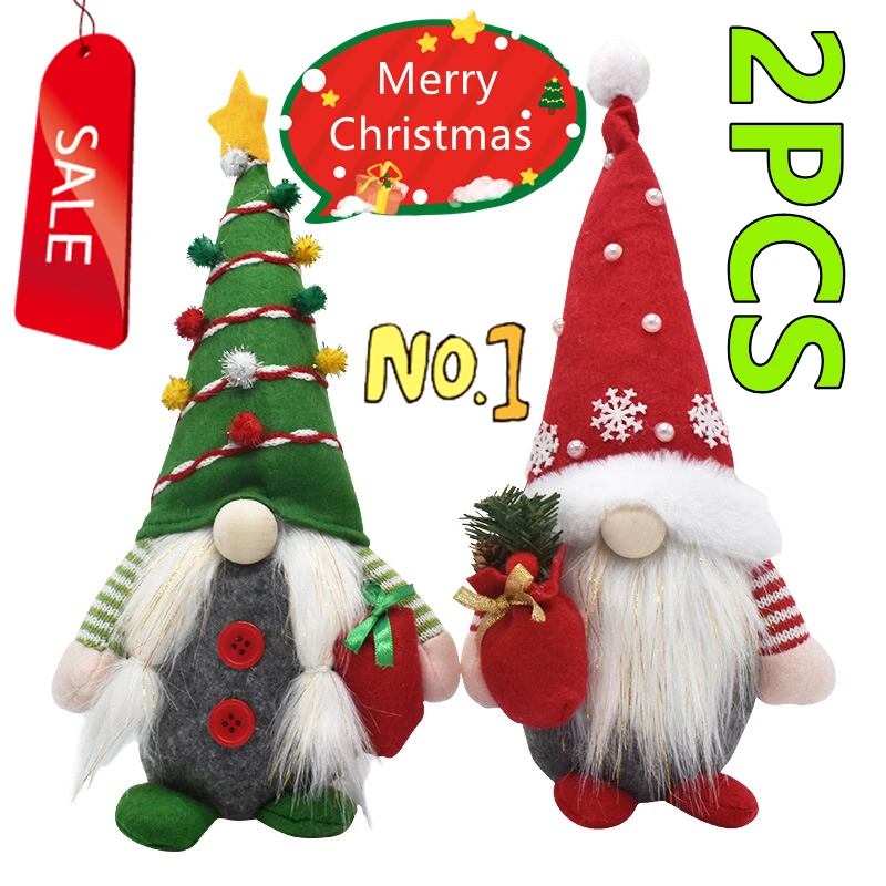 Muñeco de Gnomo de Navidad sin rostro, decoración de Feliz Navidad para el hogar, adorno de cristal, regalos de Navidad Natal, Año Nuevo, 2024, 2