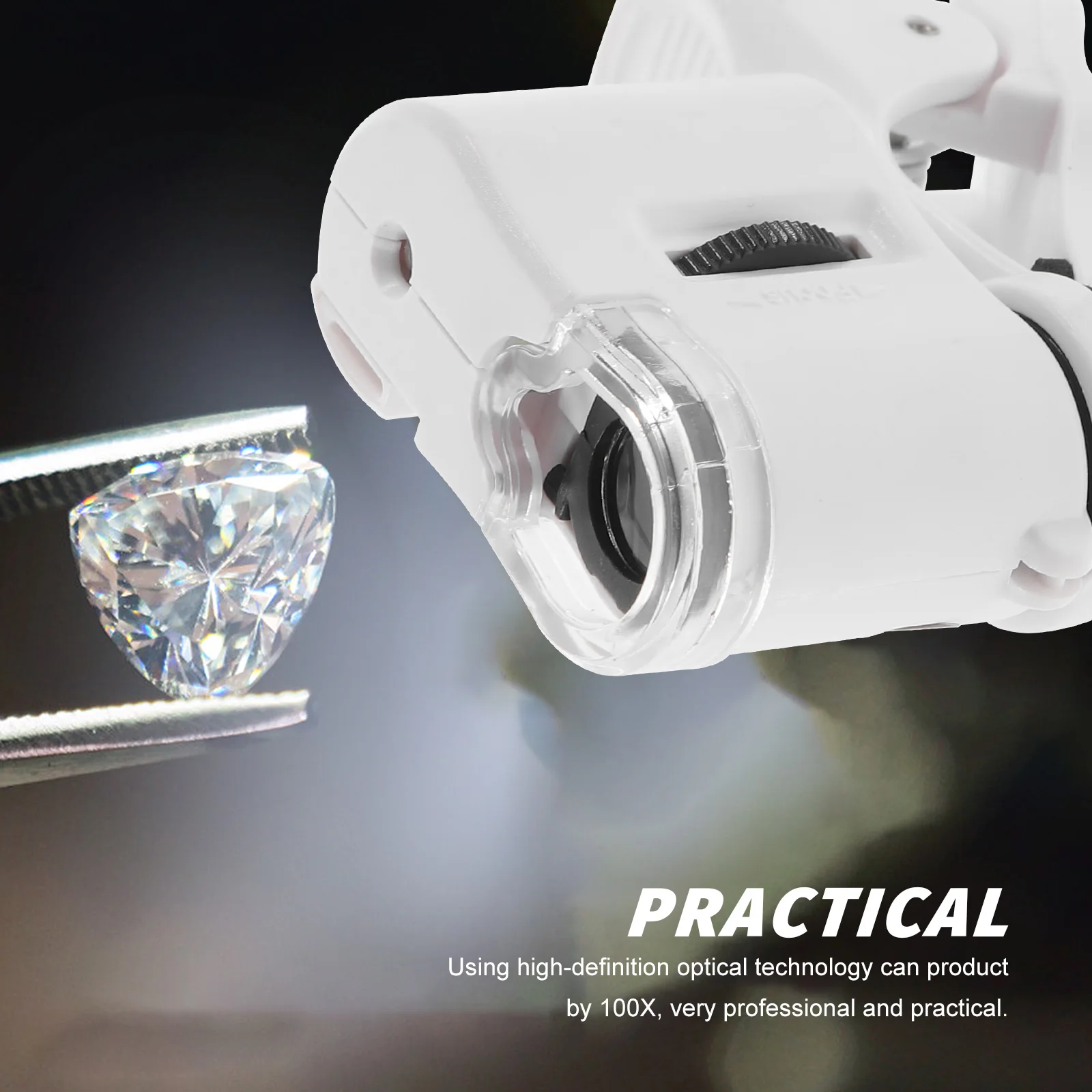 

100X Phone Microscope Clip LED Light Cellphone Camera Mini Portable Magnifier Lens Macro Accessories Jewelry Craft