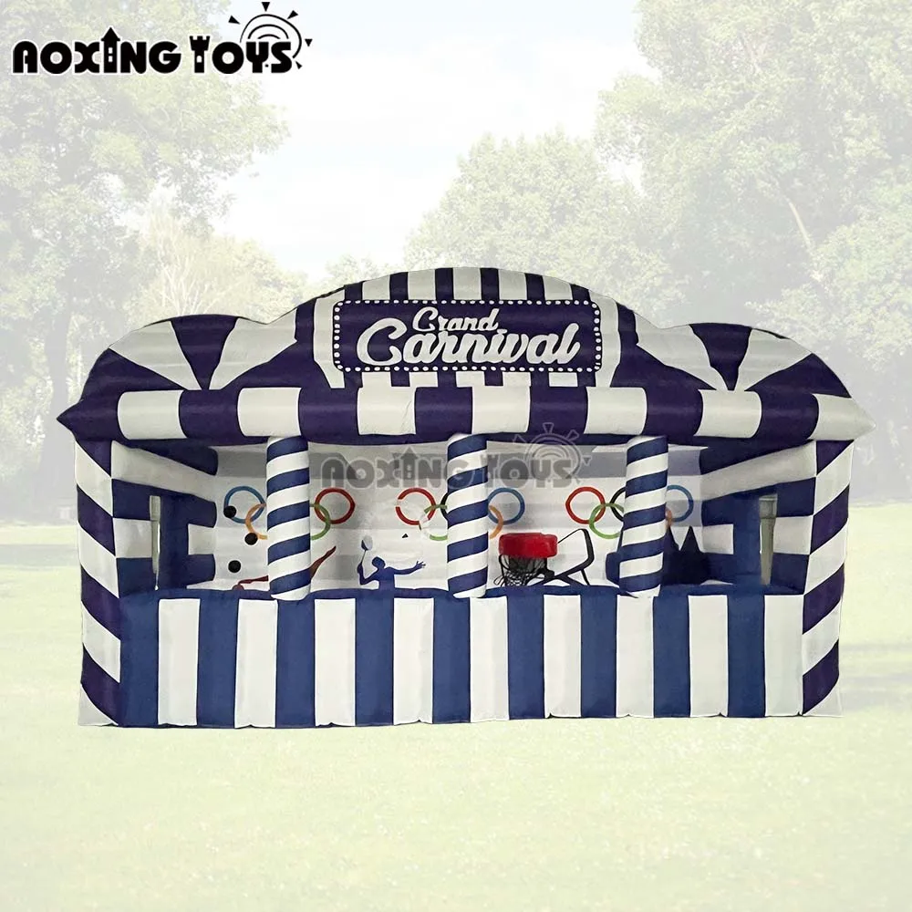 Giant Inflatable Carnival Game Tent Oxford Cloth Vending Booth Party Tent with Blower for Outdoor Advertising Promotional Use