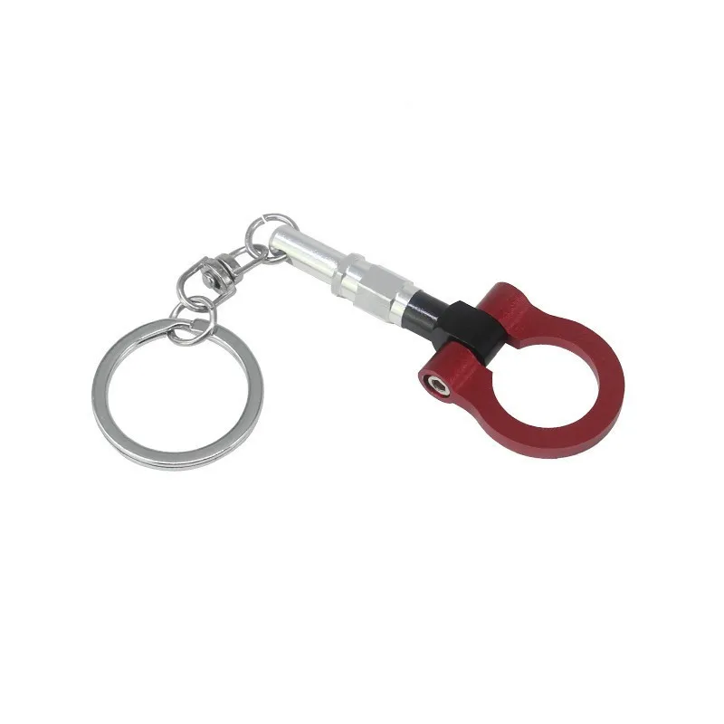 Tow Hook Hanger Aluminium Keychain Key Chain Car Tail Hook Back Keyring Car Parts