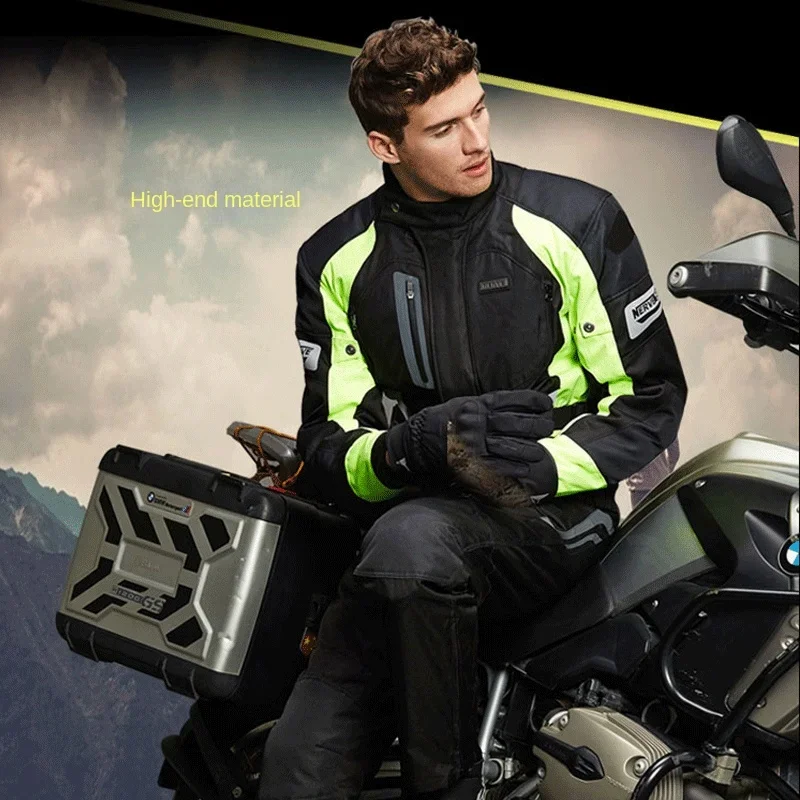 Nerve Motorcycle Jacket Four Seasons for Man Keep Warm Fall Prevention Waterproof  Polyester Material Locomotive Cycling Suit