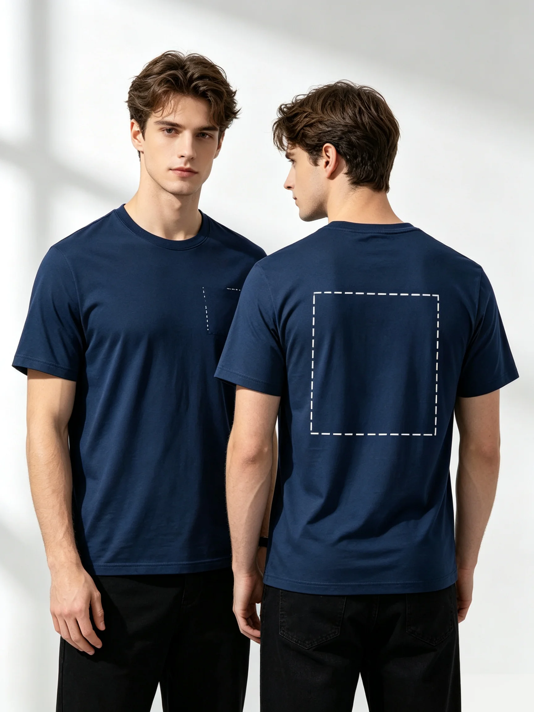 Cotton Unisex Custom Print T‑Shirt Short Sleeve Round Neck DIY Personalized Pattern Casual Fashion Men Women Daily Wear Tee Tops
