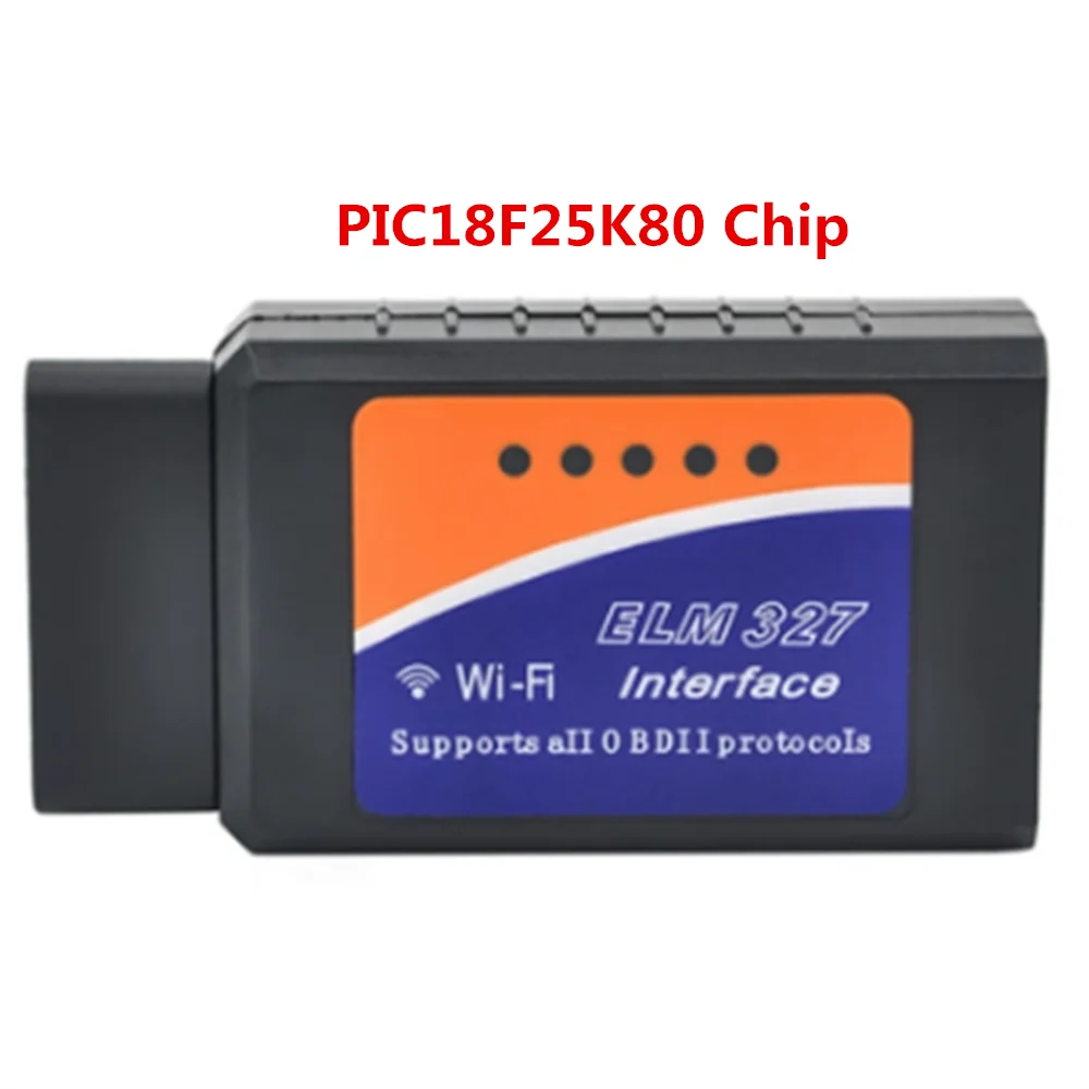 

ELM327 WIFI V1.5 PIC18F25K80 Chip OBDII Car Scanner Works Android Torque/iOS System/Windows ELM 327 Supports All OBD2 Protocols