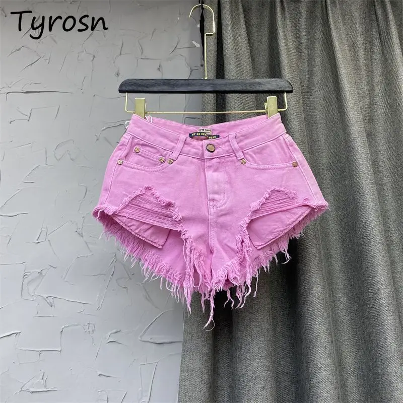 

Denim Shorts Women High Street Hotsweet Casual Low Waist Raw Edges Holes A-line Korean Style Y2k Spicy Girls Summer Fashion