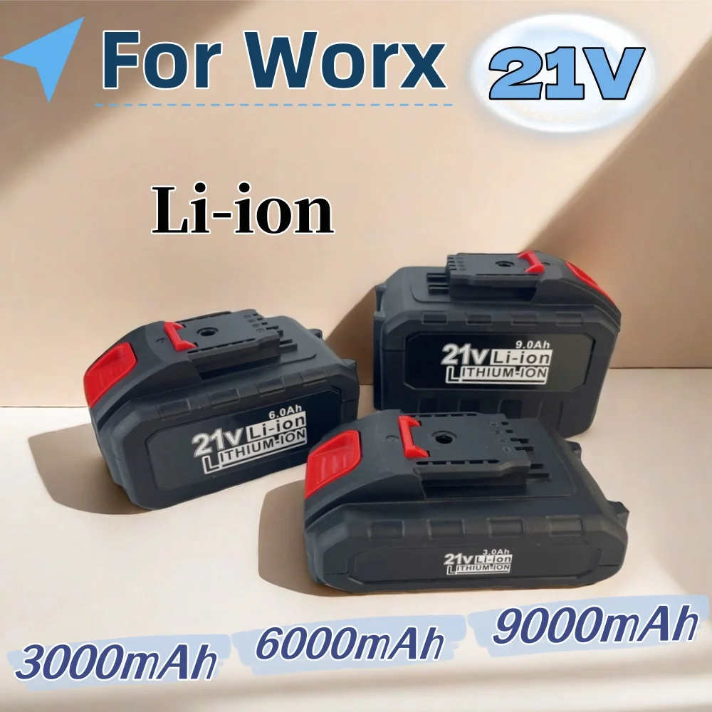 

For Worx 21V 3.0/6.0/9.0Ah Cordless Rechargeable For Worx Battery Power Battery,Replace Impact Drill Battery Spare Battery for P