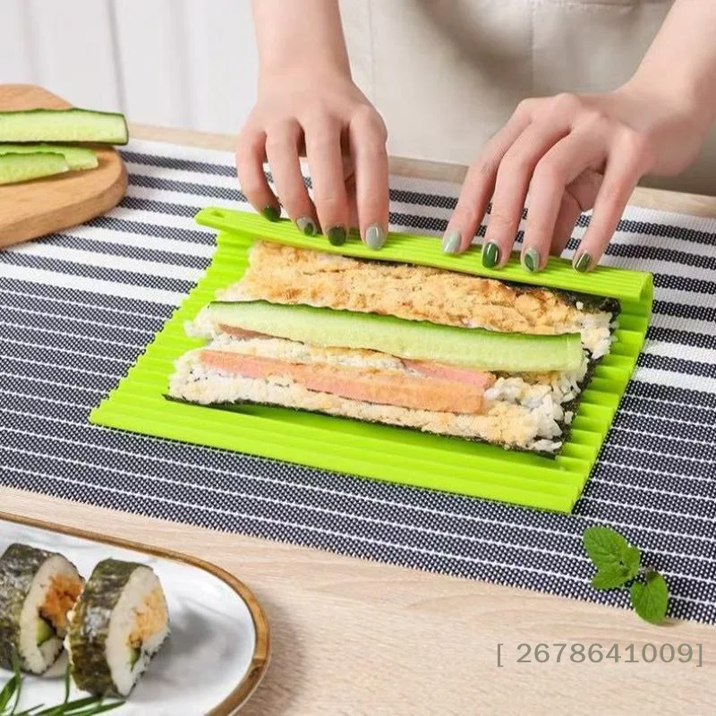 ⚑ Tapete de Silicona para Enrollar Sushi, Antiadherente, Estilo Bambú, para Hacer Sushi y Onigiri Caseros