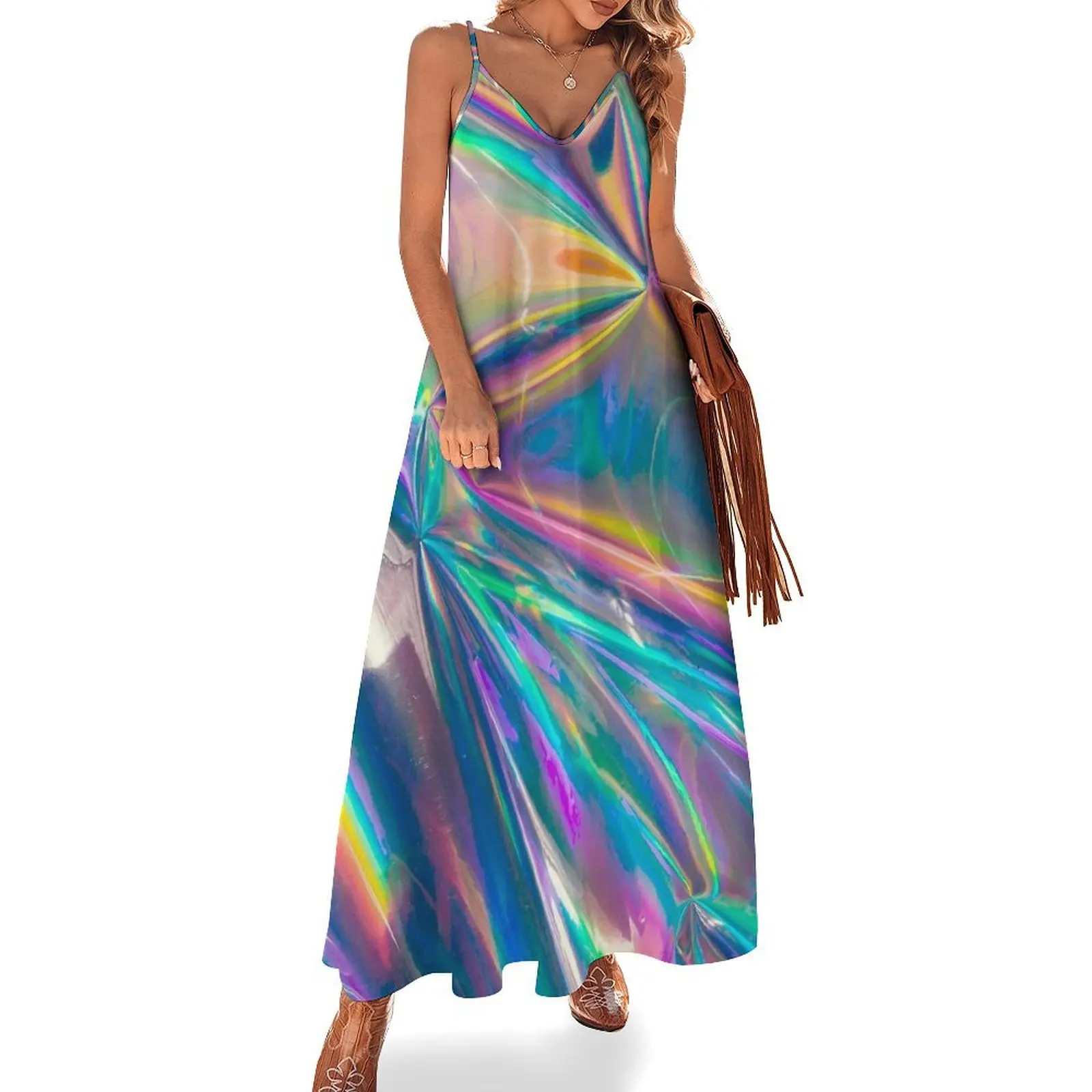 

Holographic Sleeveless Dress dress women elegant luxury summer dress for women 2024 prom dresses 2024