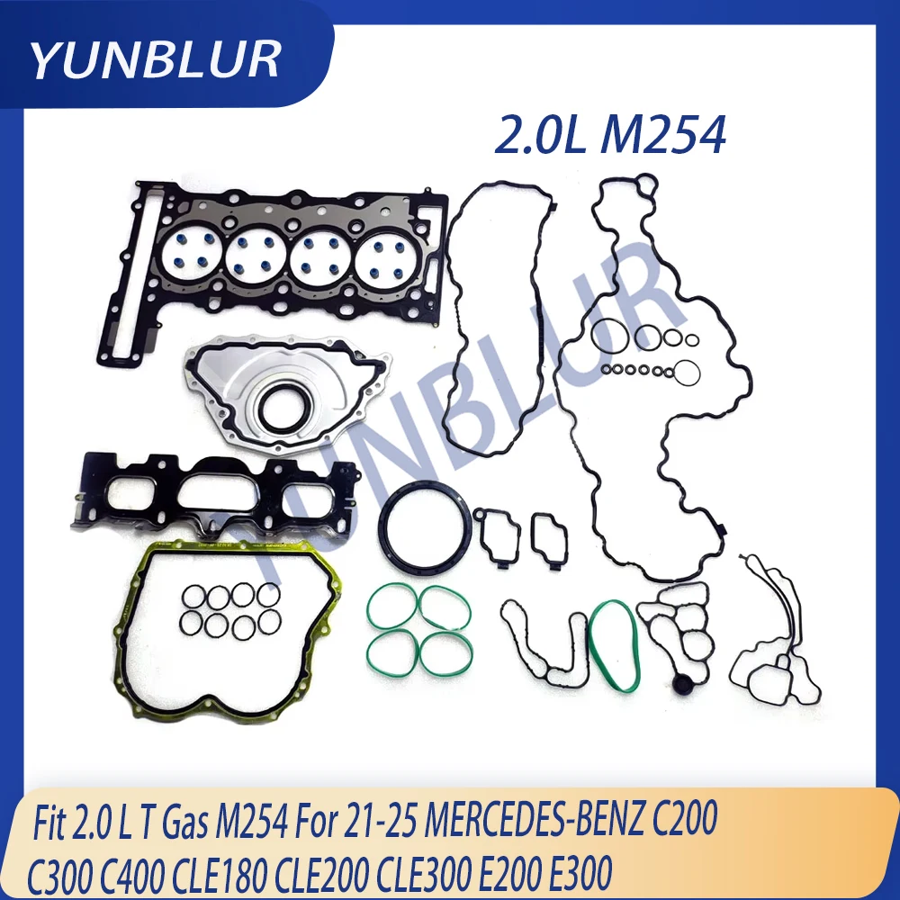 Engine Parts Full Head Gasket Set Fit 2.0 L T Gas M254 For 21-25 MERCEDES-BENZ C200 C300 C400 CLE180 CLE200 CLE300 E200 E300