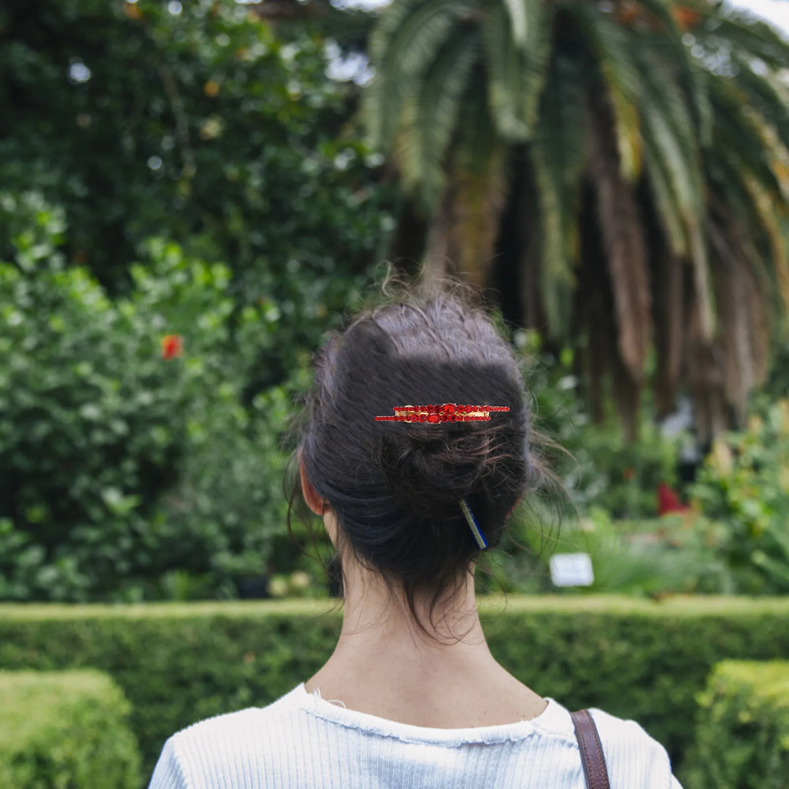 4 قطع من مشابك الشعر المصنوعة من حجر الراين، مشبك كريستالي ملون لحفلات الزفاف وإكسسوارات الشعر ودبابيس شعر كريستالية للنساء #5