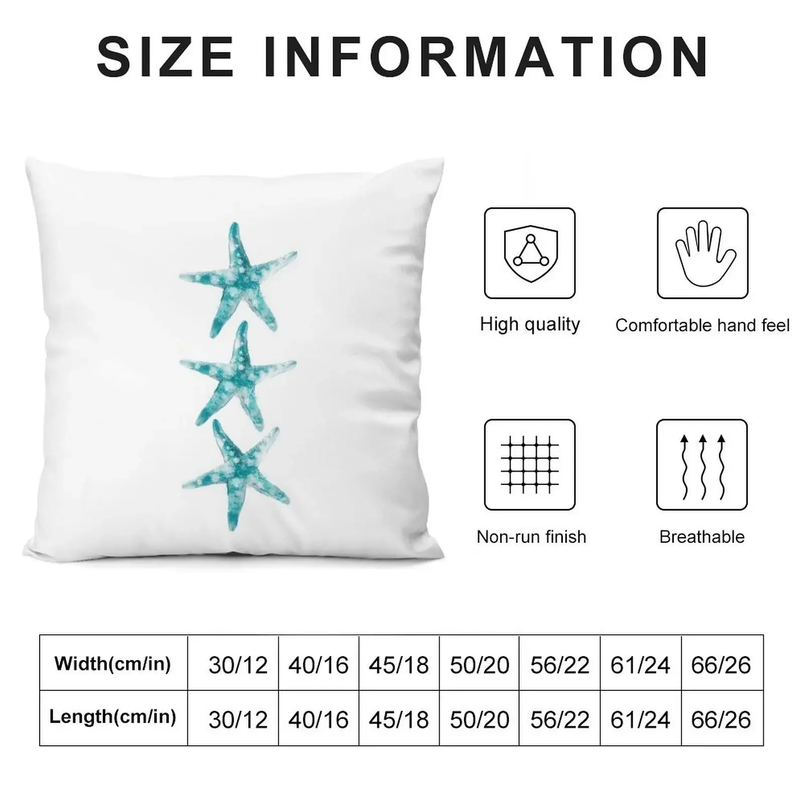 Aquamarine starfish Throw Pillow Christmas Throw Pillows Covers Pillow Cases Cushion Child Elastic Cover For Sofa pillow