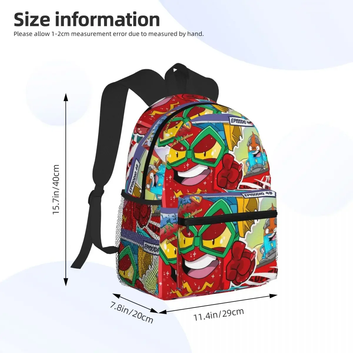 Funny Super Zings Student Backpack School Bag Hiking Travel Daypack for Boys Girls Fashion Bookbag Shoulder Bags