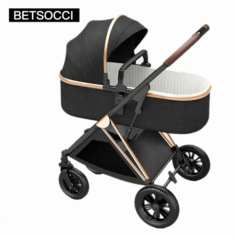 BETSOCCI Baby Stroller Travel Portable Lightweight Trolley High Landscape Can Sit And Llie Down Newborn Child Umbrella