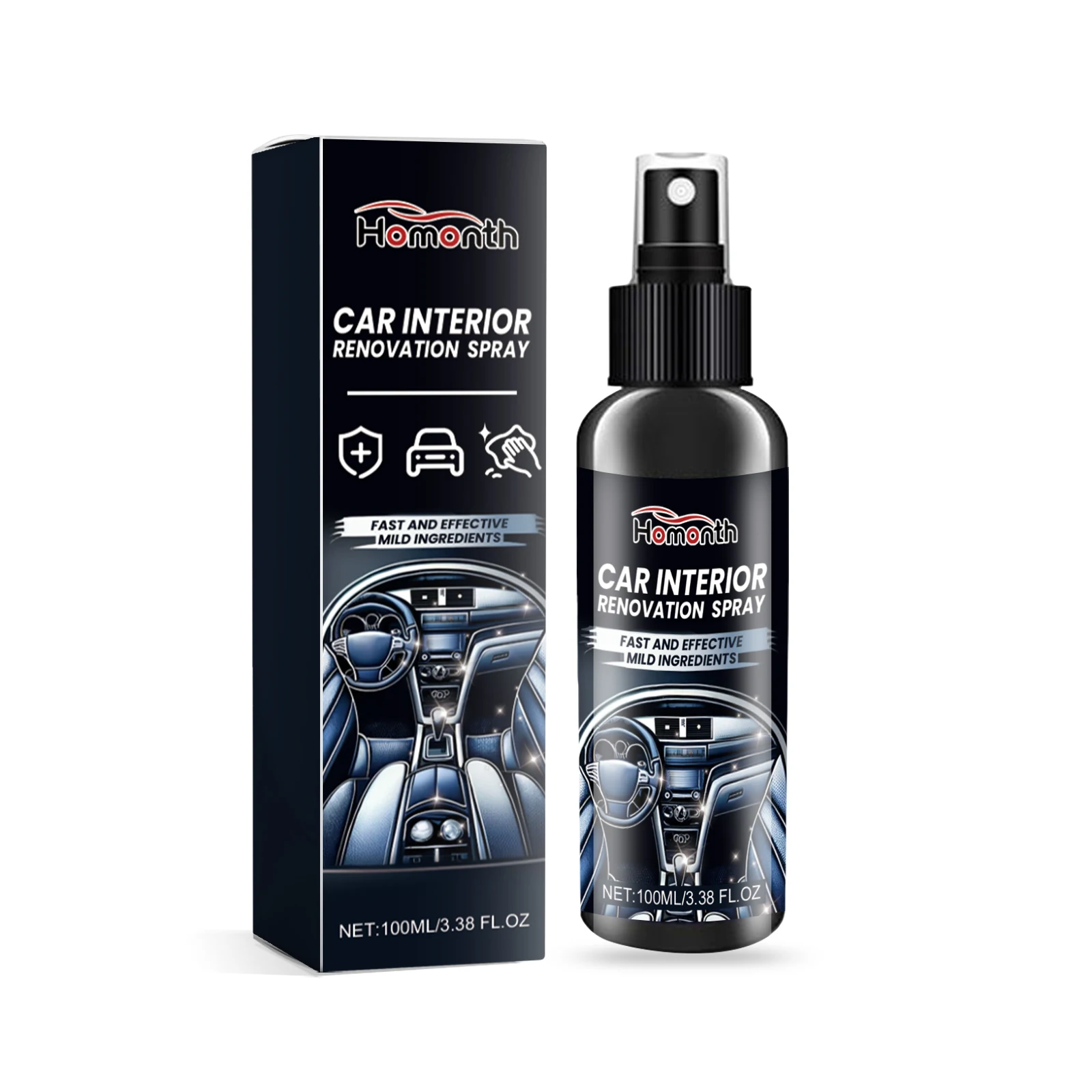 HOMONTH nettoyant intérieur de voiture Auto plastique cuir réparation rénovation polissage Spray sièges automatiques restaurer brillant Agent de nettoyage