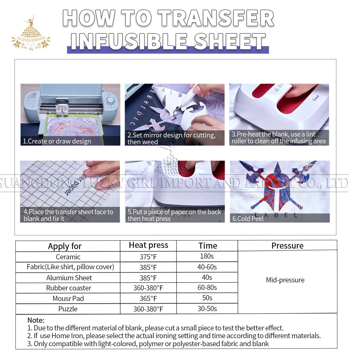 Lucky Goddness Infusible Transfer Ink Sheet 12X12 In Pure Sublimation Transfer Paper Heat Transfer Vinyl for Mug Press T-Shirts