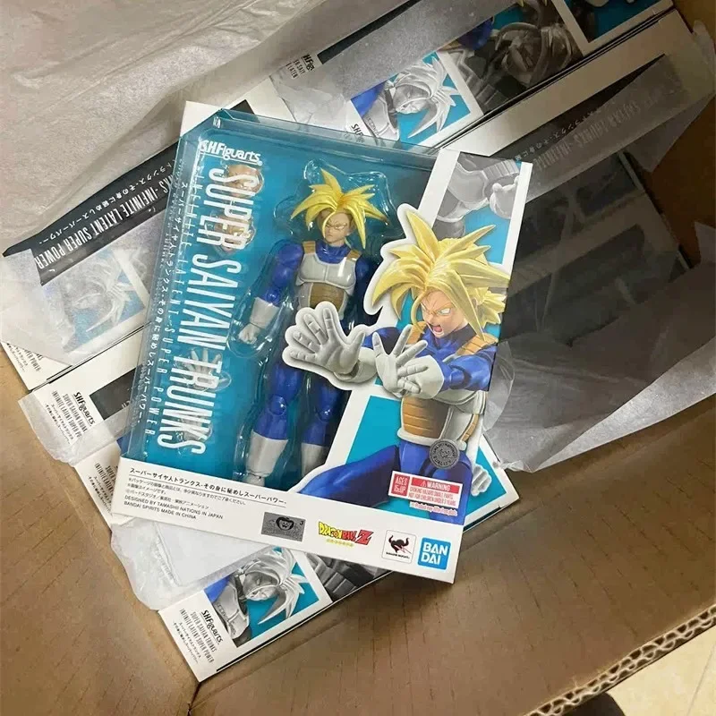 

100% Original Bandai S.h. Figuarts Shf Super Saiyan Trunks Battle Clothes Dragon Ball Z Anime Action Collections Figures Gifts