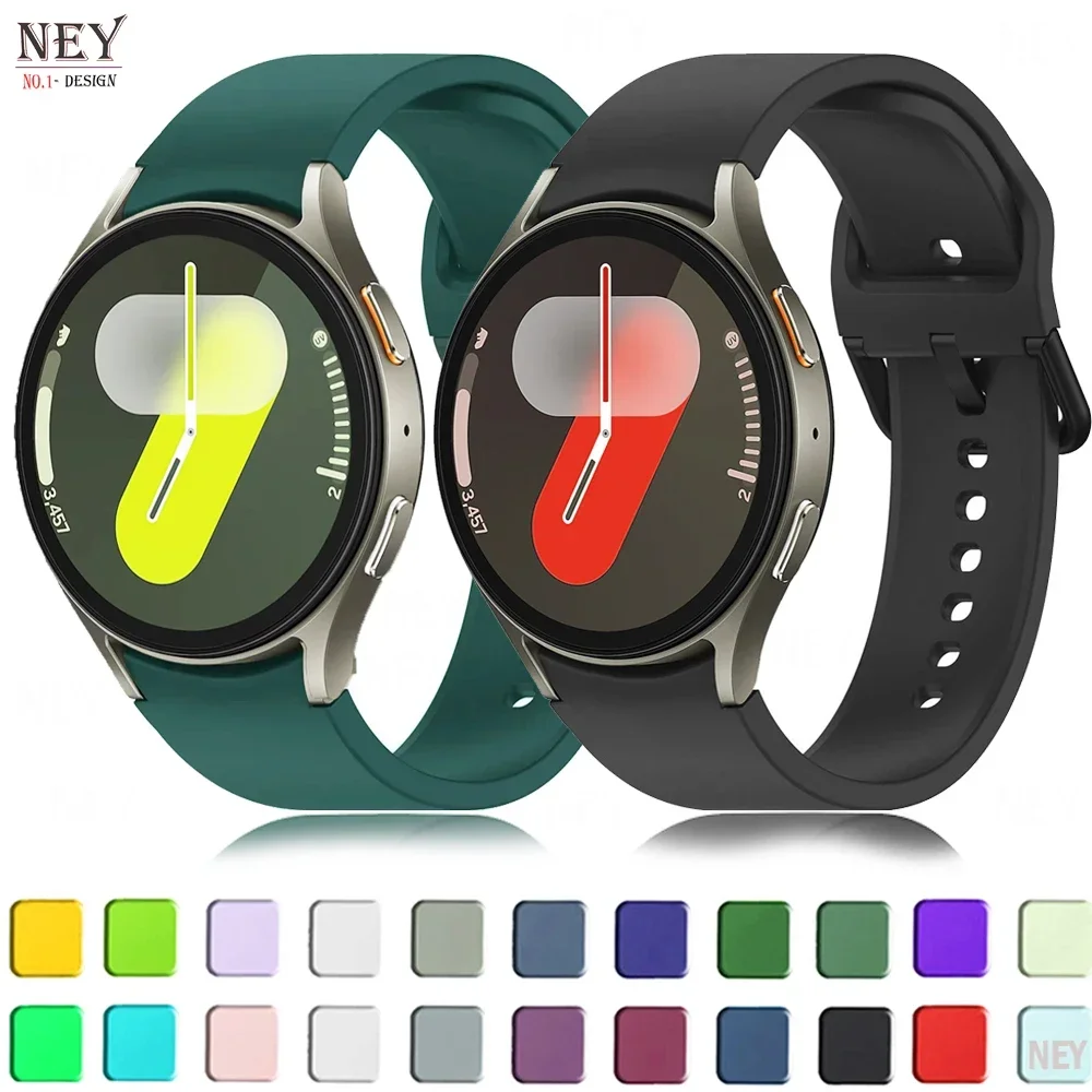 Cinturino in Silicone per Samsung Galaxy Watch 7 6 5 4 FE 44mm 40mm 5 pro 45mm cinturino sportivo 20mm No gap bracciale Galaxy Watch 6-4 classic