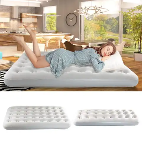 휴대용 접이식 팽창식 침대, 양면 블로우 업 매트리스, 블로우 업 에어 베드, 손님용, 가정용 및