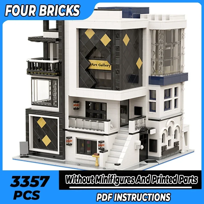 Moc Building Bricks Street View Model Art Gallery Technology Modular Blocks Holiday Gifts Toys For Children DIY Sets Assembly