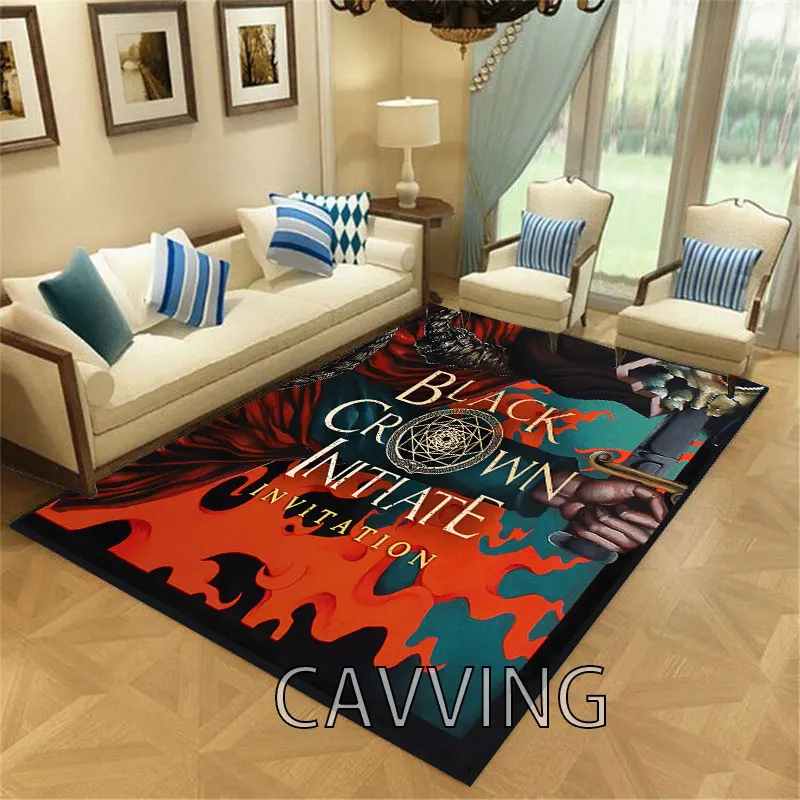 Black Crown Initiate  3D Carpets Flannel  Rugs Anti-slip Large Rug Carpet Home Decoration for Living Room Bedroom Home Decor