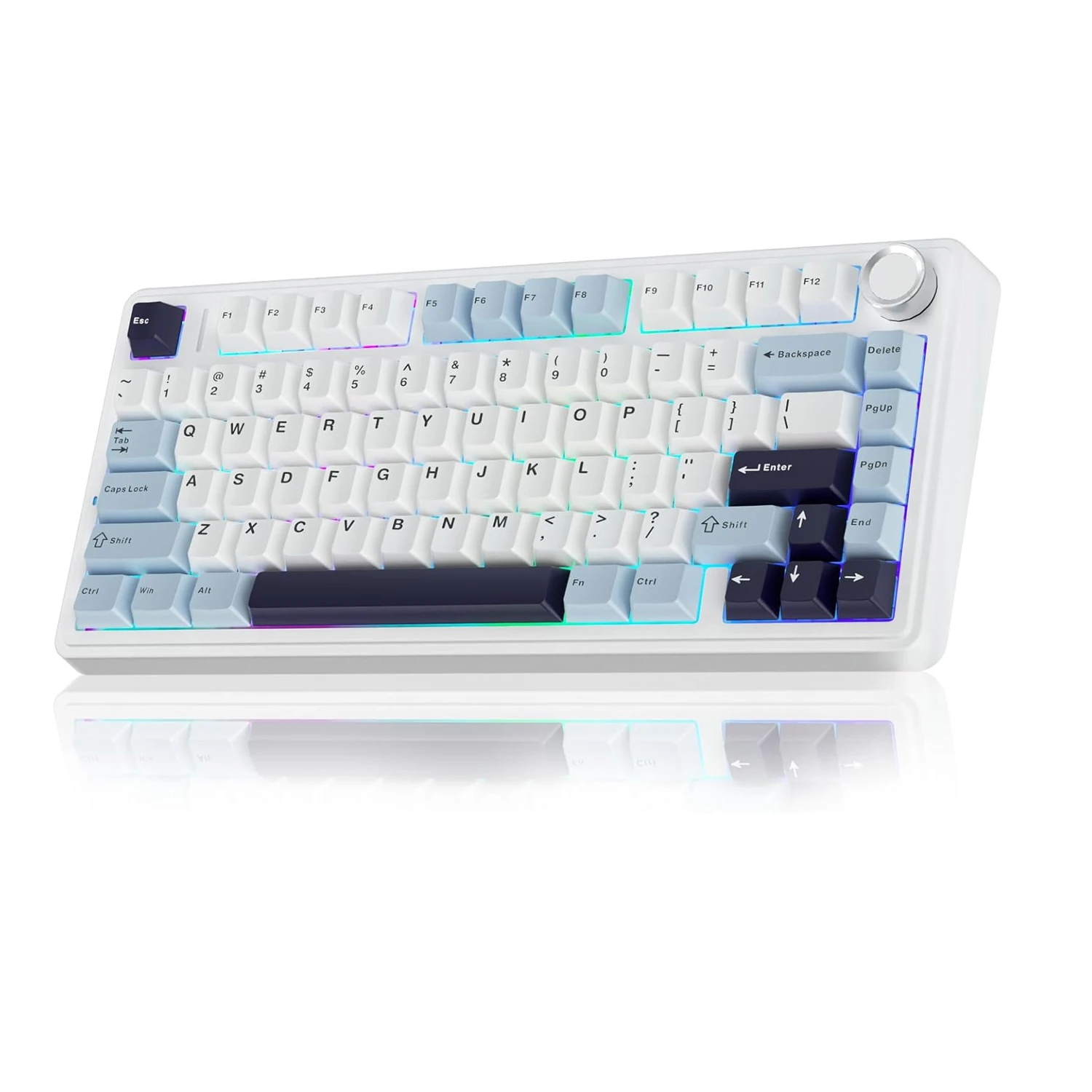 AULA F75 Gaming Mechanical Keyboard RGB Customized 75% Layout Side-engraving Gasket Mounted 80keys PBT Gradient Keycaps keyboard