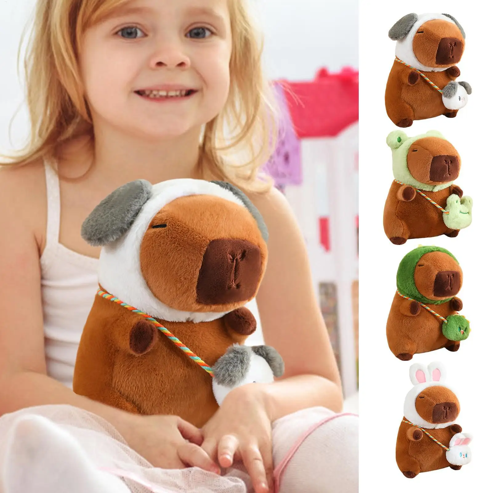 

Плюшевые мягкие игрушки со съемной мини-сумочкой на плечо, мягкая фигурка капибары для мальчиков и девочек, сестер, классные материалы для подростков