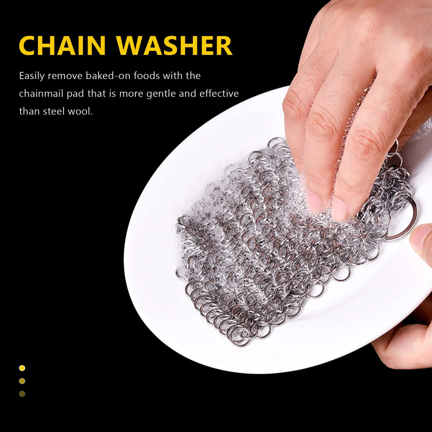 Cast Iron Cleaner -Premium 316 Stainless Steel Chainmail Scrubber , 8x6 Inch