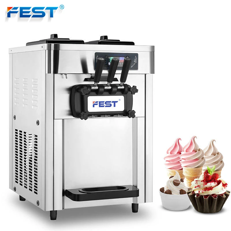 FEST Desk Table Big Capacity Ice Cream Machine for Sale Soft Stainless Steel Ice Cream Machine