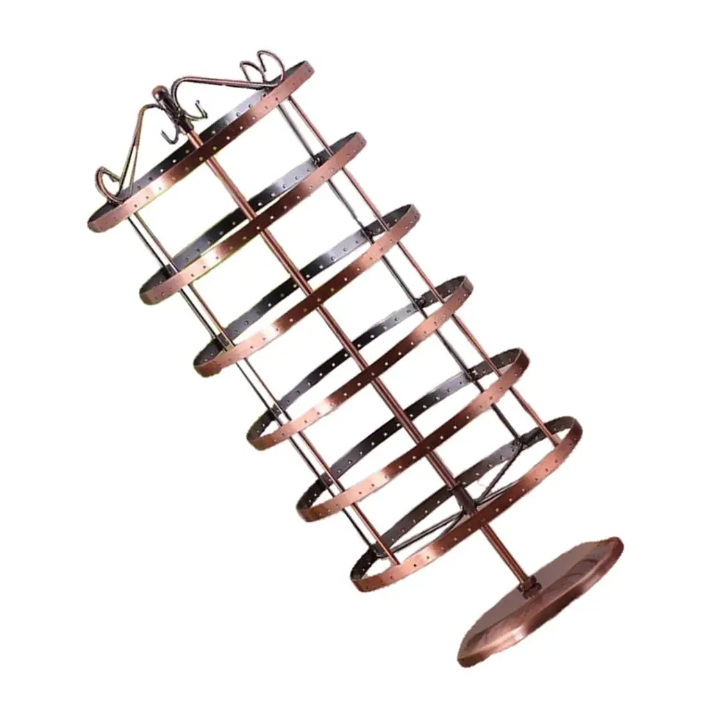 Rotating Earrings Display Stand Holder Jewelry Organizer Hanging Rack Bronze