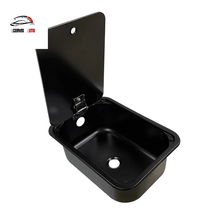 RV Kitchen Sink,SUS304 Stainless Steel Single Bowl  Integrated Drainer Compact Basin for Campervan Motorhome RV Wash Basin