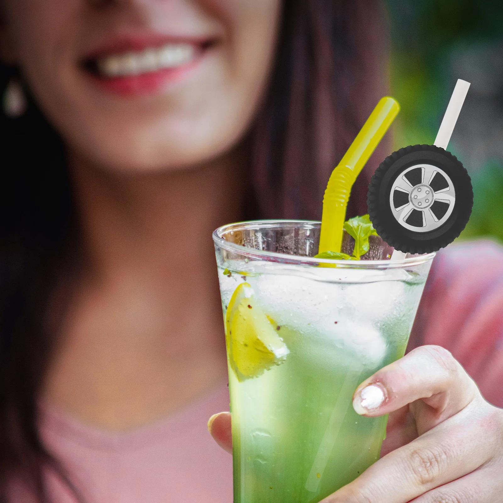 

20Pcs Tire Paper Straws Decoration Birthday Wedding Beverage Drinking Straws Festive Celebration Supplies