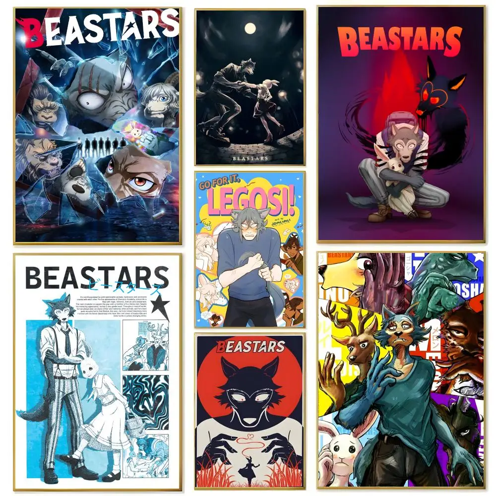 Anime B-Beastars-s Poster Self-adhesive Paper Print Home Living Room Bedroom Entrance Bar Cafe Art