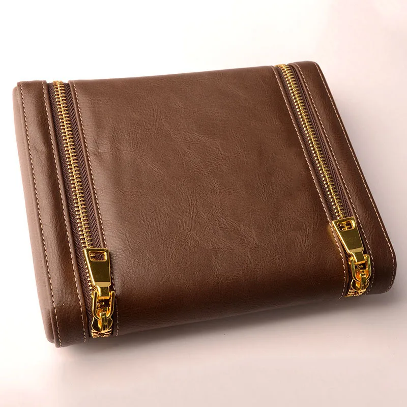 Drop Shipping for Ben FR  Only Cigar Case 6 Cigar Holes Leather Cedar Wood