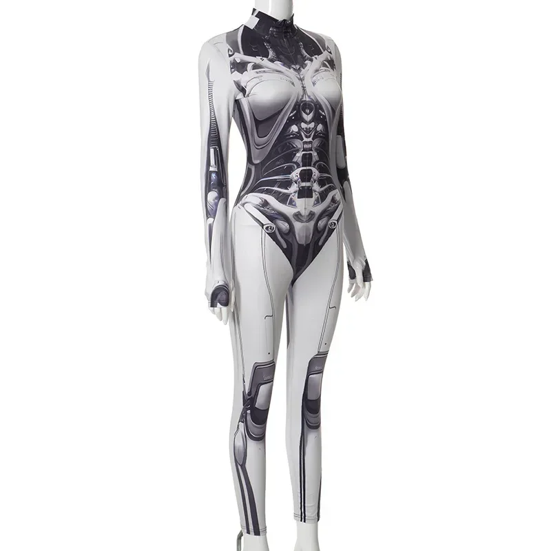 Einteilige Slim Fit Cartoon bedruckte Overalls Mode halbhohen Ausschnitt Frauen kleider sexy lässige y2k Sprung anzüge für Frauen – Detail 20