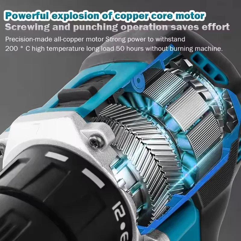 100% nuevo Original Makita DDF487 taladro inalámbrico， destornillador de impacto eléctrico sin escobillas herramienta dobíjecí - náhled 3