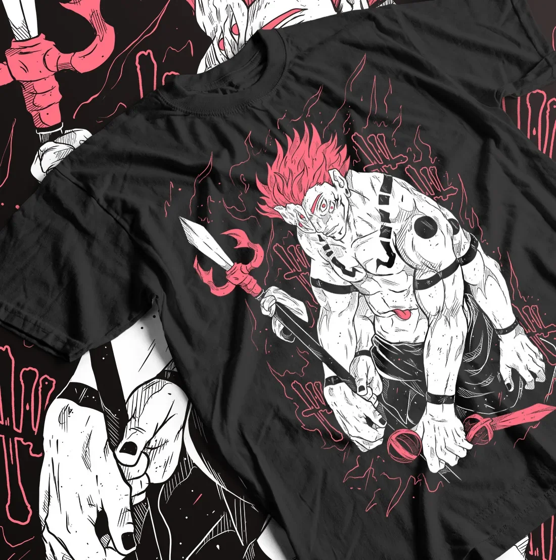 

Ryomen Sukuna T-Shirt JJK jujutsu kaisen Levi Horror Anime Gifts Shirt All Size