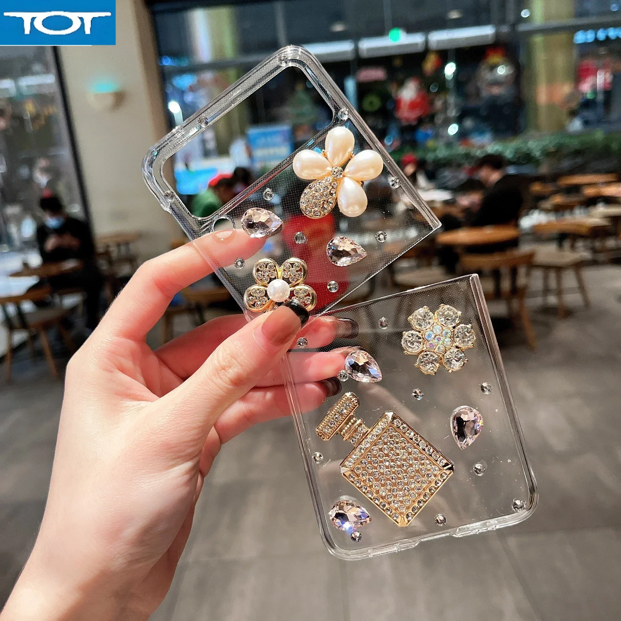 

Милый жесткий чехол с блестящими кристаллами и стразами для Samsung Galaxy Z Flip 4 3 Z Flip 5, чехлы с душными цветами и бриллиантами, модные яркие