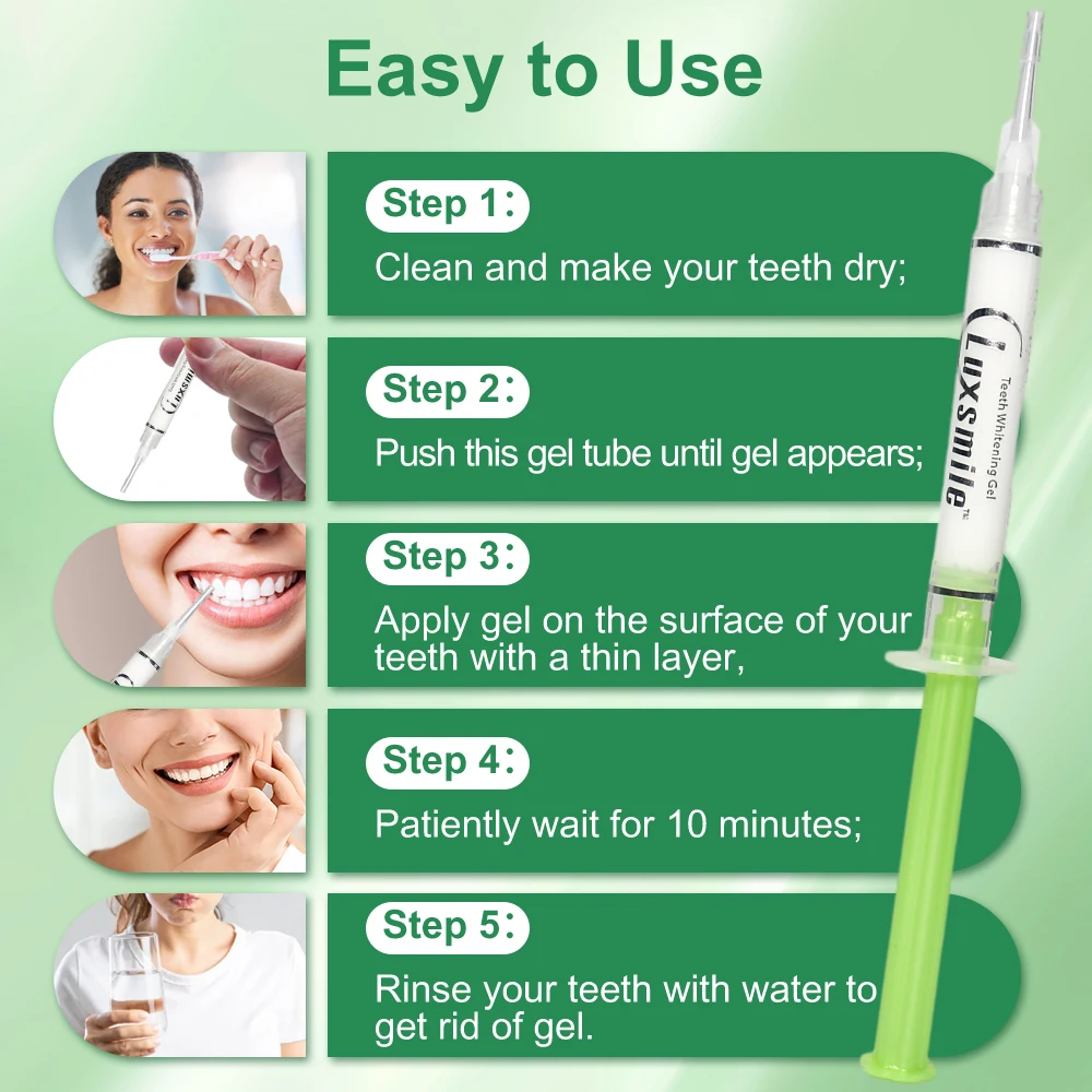 PAP Dental Whitening Gel Non Peroxide Safe And Effective 15 Pcs Tooth Whitening Gel with light Dentistry Brightening Materials